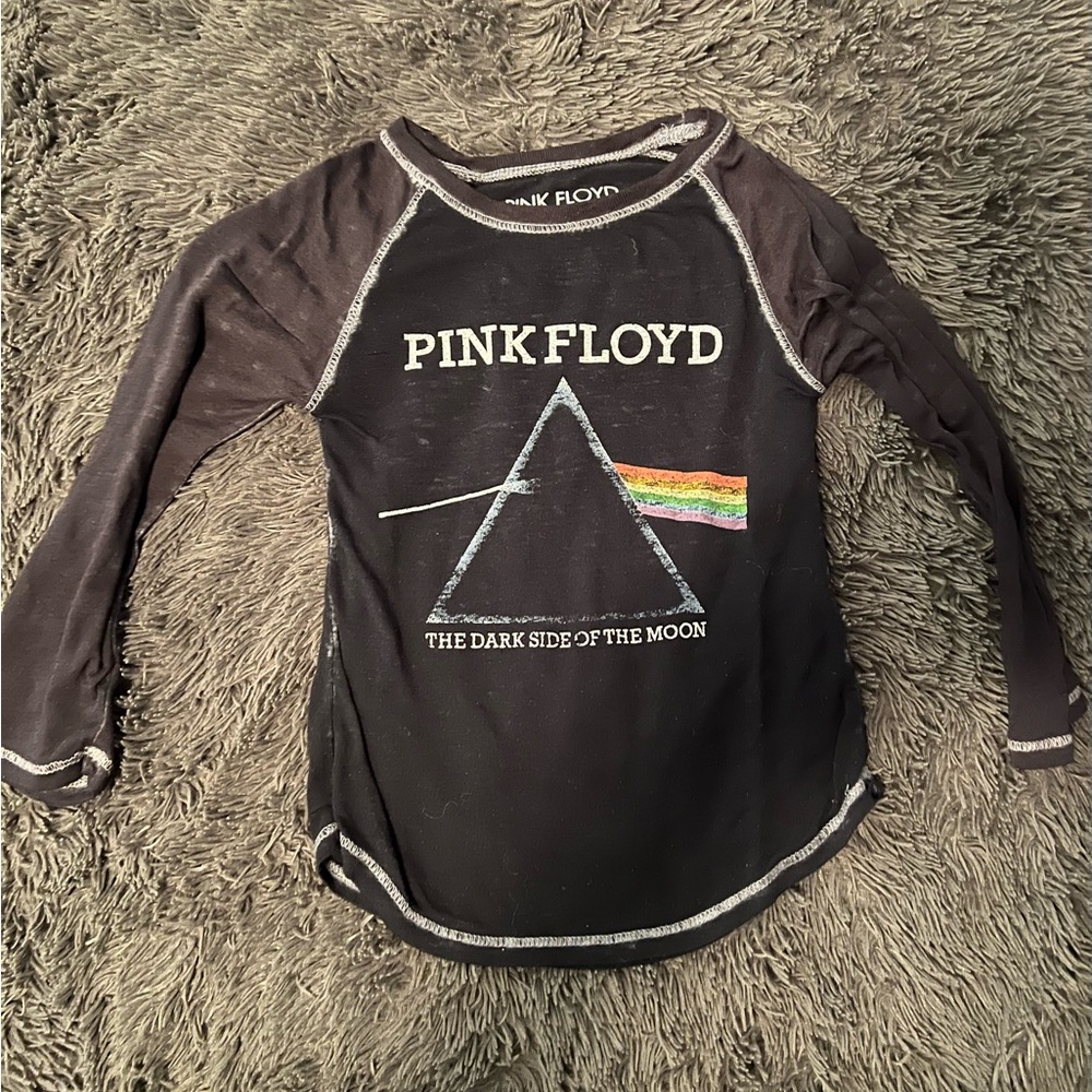 Pink Floyd Kids Black Long Sleeve Tee with Rainbow Accent